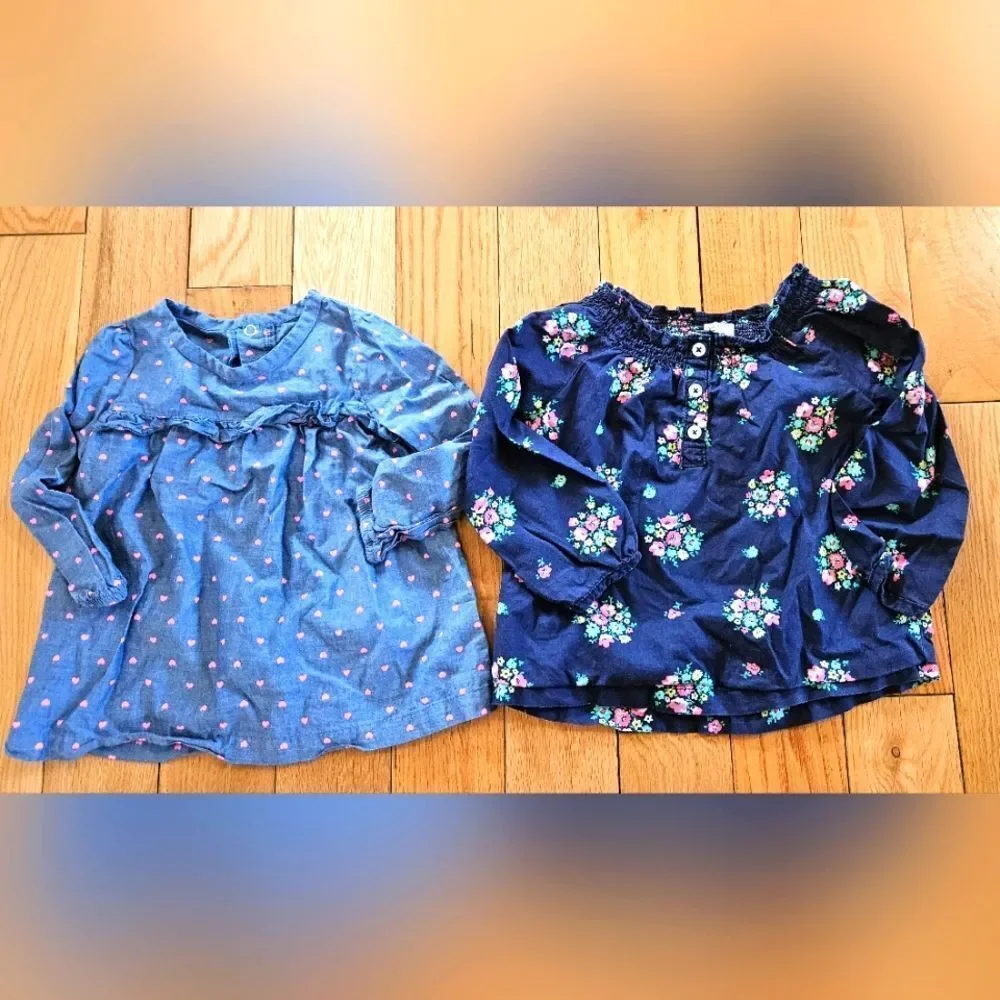 Carter's Baby Girl Shirt Bundle Size 18 Months 100% Cotton